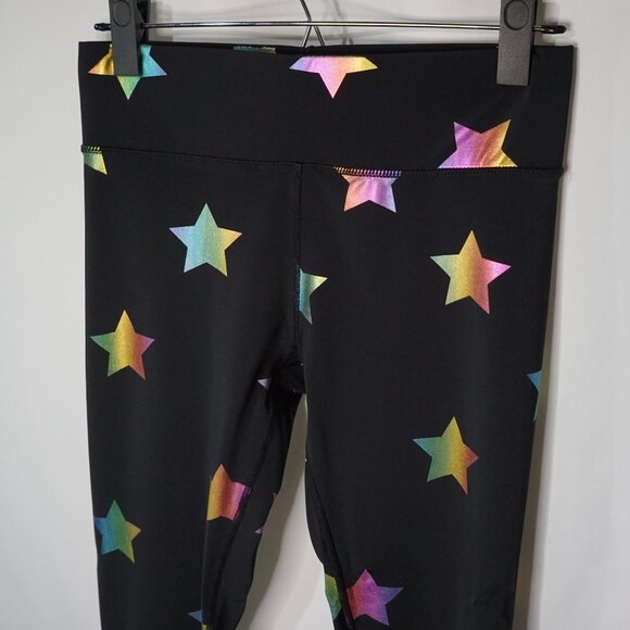 Terez UpLift Leggings in Black Rainbow Star Foil - 27" Inseam Size S - Picture 8 of 13